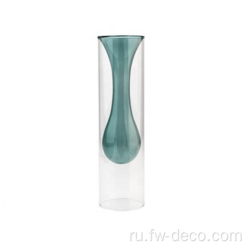 Креативная двойная стеклянная ваза для украшения дома